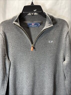 Vineyard Vines Kids Gray Quarter-Zip Sweater
